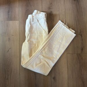 Cream Abercrombie and Fitch Utility Jeans